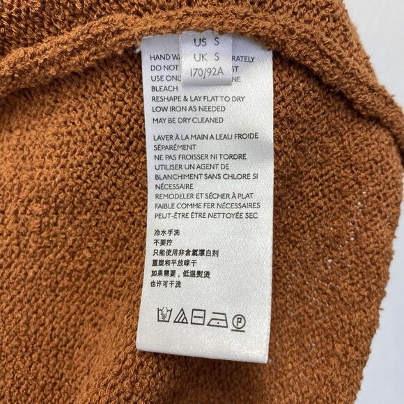 Free People Beach Poppy Sweater Mini Dress Women Small Rust V-Neck Sleeveless - Picture 7 of 16
